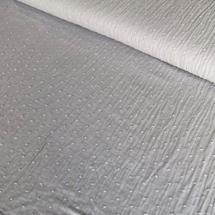 Cotton Dobby: Grey, Dressmaking Fabric