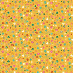 Whiskers Pawsome Yellow 010/Y | Quilting Fabric | Makower