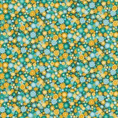 Whiskers Pretty Posy Teal 011/T | Quilting Fabric | Makower