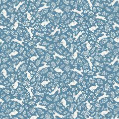Foxwood Bunnies Blue 018/B | Quilting Fabric | Makower