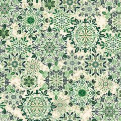 Enchanted Christmas: Snowflake Green 027/G | Makower UK | Quilting Cotton: Bolt End