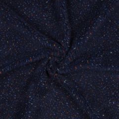 Sherpa Teddy Fleece Navy Blue Tweed | Dressmaking Fabric