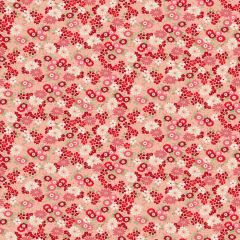 Kasumi Floating Flowers Red 046R | Makower UK | Quilting Fabric: Bolt End