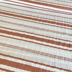 Yarn Dyed Stretch Seersucker Stripe: Rust