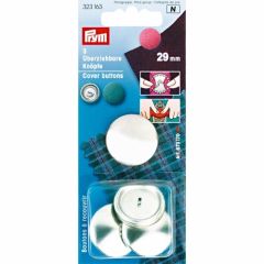 Prym Cover Buttons: Silver Coloured