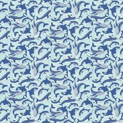 Deep Blue Sea: Fins and Tails White 142W | Makower UK | Quilting Cotton