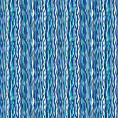 Deep Blue Sea: Wave Stripe Light Blue 144B2 | Makower UK | Quilting Cotton