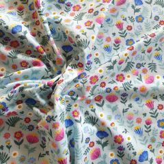Floral Abundance Cotton Jersey: Light Blue | Dressmaking Fabric