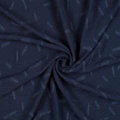 Dobby Jacquard Dashes Navy Blue | Dressmaking Fabric