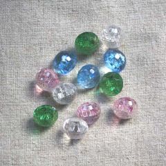 Clear Shanked Jewel Button: 15mm