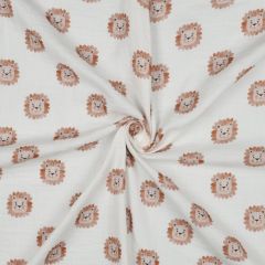 Double Gauze: Lions on White | Dressmaking Fabric
