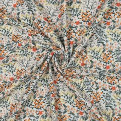 Double Gauze: Meadow Flowers on White | Dressmaking Fabric