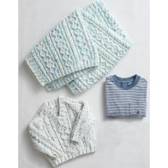 5183: Sweater & Blanket | Snuggly Supersoft Rainbow Drops Aran