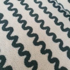 Sherpa Teddy Fleece Wave Stripe Army Green | Dressmaking Fabric