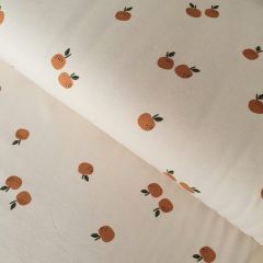 Natural Cotton Tshirt Jersey with Oranges | Dressmaking Fabric