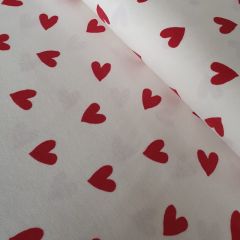 Brushed Cotton Flannel Hearts Off White | Dressmaking Fabric
