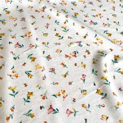 Linen Viscose Shirting: Red Flowers: Bolt End