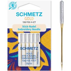 Schmetz Gold Embroidery Sewing Machine Needles: 75