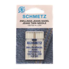 Schmetz Twin Jeans Sewing Machine Needle: 4mm Size 100
