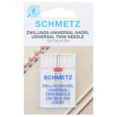 Schmetz Twin Universal Sewing Machine Needle: 4mm Size 90