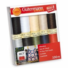 Gutermann Thread Set: Sew-All: 100m: Basic Colours: 10 Reels