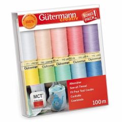 Gutermann Thread Set: Sew-All: 100m: Pastel Colours: 10 Reels