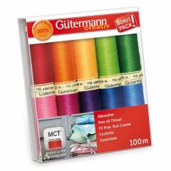 Gutermann Thread Set: Sew-All: 100m: Bright Colours: 10 Reels
