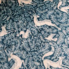 Leaping Forest Animal Cuddle Fleece: Teal | Dressmaking Fabric