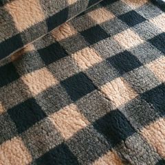 Big Check Sherpa Fleece: Brown | Dressmaking Fabric