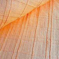 Linen Viscose Diamond Embroidered Pleats: Peach | Dressmaking Fabric