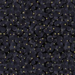 Celestial Bumbleberries Black with Gold A755.3 | Lewis & Irene | Quilting Cotton