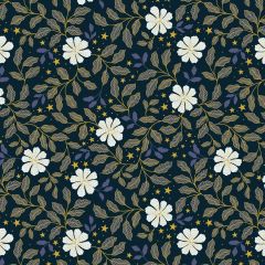 Celestial Flowers on Dark A756.3 | Lewis & Irene | Quilting Cotton
