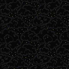 Celestial Clouds on Black A758.3 | Lewis & Irene | Quilting Cotton