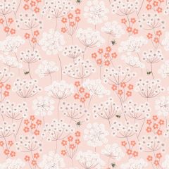 Clearbury Down Wild Meadows with Bees on Soft Rose A814.2 | Lewis & Irene | Quilting Cotton