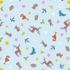 Clearbury Down Creatures on Sky Blue A815.2 | Lewis & Irene | Quilting Cotton