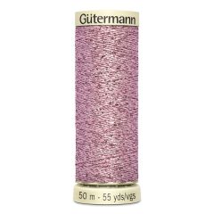 Gutermann Metallic Effect Thread: 624 Light Pink | 50m | Sparkle