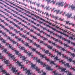 Sparkly Houndstooth Brushed Wool Mix: Blush | Dressmaking Fabric: Bolt End