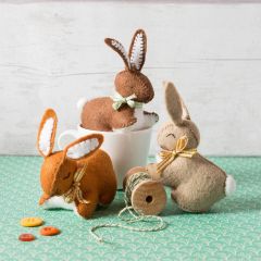 Bunnies Wool Mix Felt Craft Kit | Corinne Lapierre Sewing