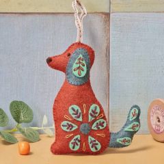 Folk Embroidered Dog Felt Craft Mini Kit | Corinne Lapierre Sewing