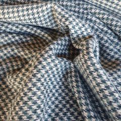 Striped Dogtooth Wool Mix: Sage & Navy | Dressmaking Fabric