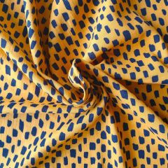 Doodle Blocks Double Gauze: Mustard | Dressmaking Fabric