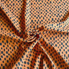 Doodle Blocks Double Gauze: Rust | Dressmaking Fabric