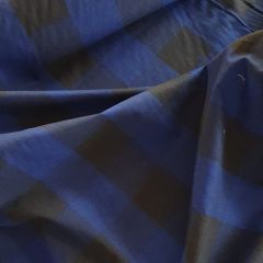 Big Check Cotton Print: Black and Navy | Dressmaking Fabric