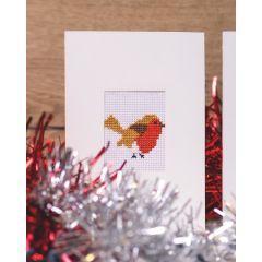 Counted Cross Stitch Kit: Christmas Greetings Card: Robin