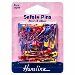 Safety Pins: 34mm: Assorted Colours