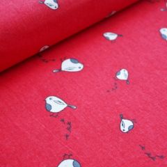 Robin Steps: Red | Christmas Cotton Fabric