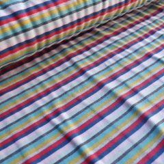 Cotton Jersey: Woven Stripe: Multi Colour