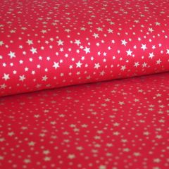 Gold Stars: Red | Christmas Cotton Fabric