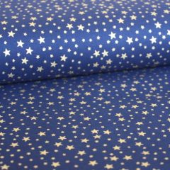 Gold Stars: Navy | Christmas Cotton Fabric