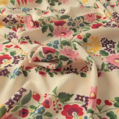 Fabric Godmother Joni Floral Stripe Viscose Lawn: Cream | Dressmaking Fabric